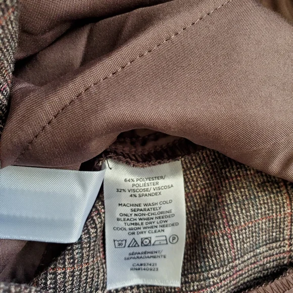 LOFT slim tailored high waist ankle length dress pants, 33, brown